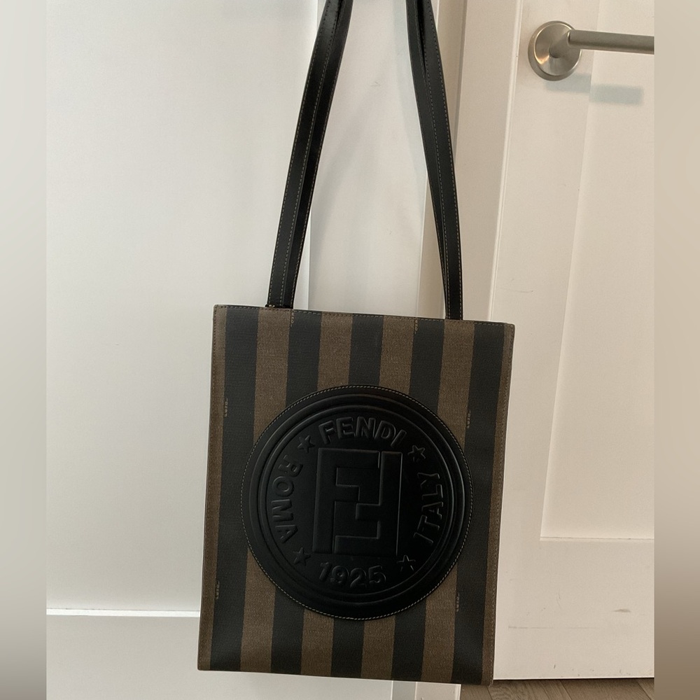 Fendi vintage Logo Stamp Penguin Coated Shoulder bag